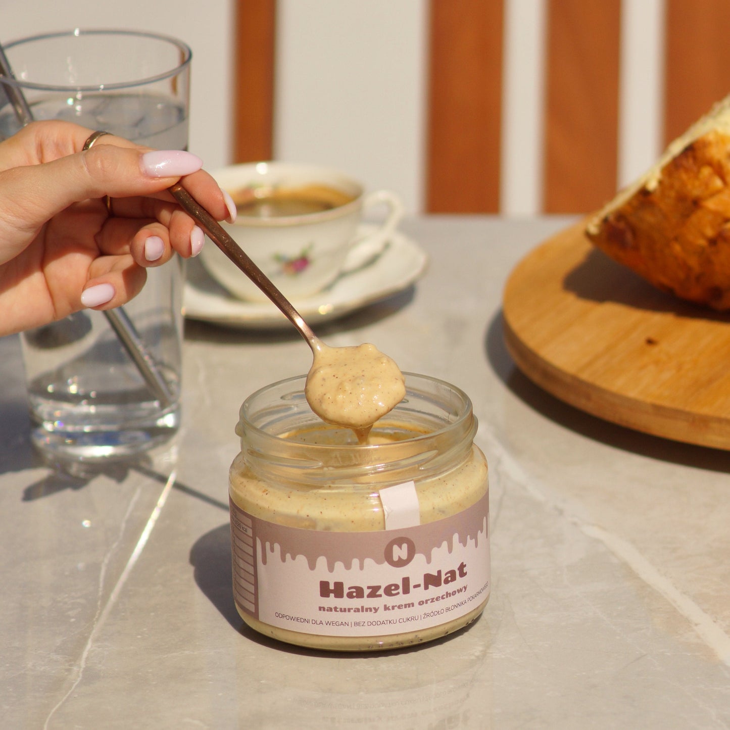 Krem z orzechow laskowych crunchy bez dodatku cukru Hazel-Nat